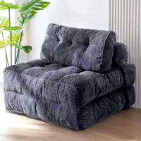 Fauteuil simple pliable de loisirs en tissu au design moderne avec coussin en mousse haute densité compressée