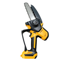 Gergaji Mini Nirkabel 21V Bertenaga Baterai, Gergaji Rantai Ringan Satu Tangan, Gergaji Rantai Tanpa Kabel Listrik