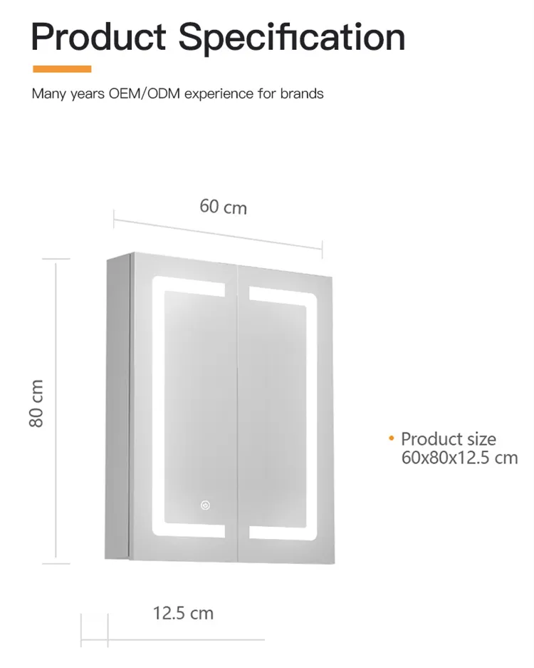 뜨거운 판매 현대 디자인 스마트 거울 Led 빛 욕실 캐비닛