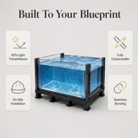 Piscine à débordement en acrylique pour toit, panneau PMMA transparent cristallin anti-UV 8 mm, découpe sur mesure, services de construction clés en main