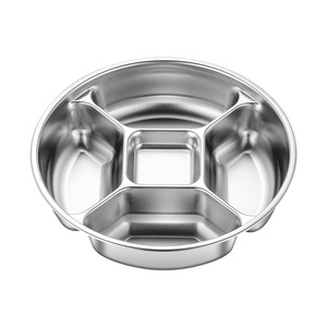 316 Food Grade Stainless Steel Five Compartment Dinner Plate Multi Functional Household Side Dish Plate For Ginger Scallions - Product Image 2