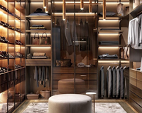 Ace Nouveau Design Organisateur de Vêtements Coin Bon Marché Armoire Pliante en Bois avec Porte Transparente en Verre