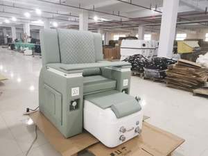 Sillón de Pedicura de Masaje Negro Moderno y Lujoso 2026, con Lavabo Blanco, para Spa y Salón, en Oferta - Product Image 4