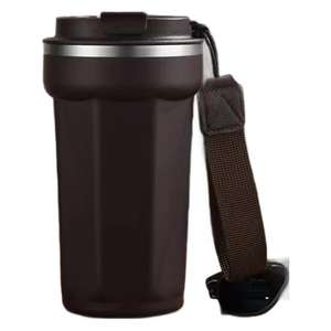 Vaso térmico Gupeng de acero inoxidable de 510 ml, color azul oscuro, con correa para uso en la oficina y el coche. - Product Image 2