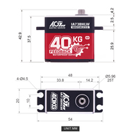 AGFRC 40KG Moteur Brushless Numérique Programmable à Couple Élevé HV avec Engrenages en Acier, Retour de Position 180 Degrés en 0,100s, 25T STD pour Robot RC