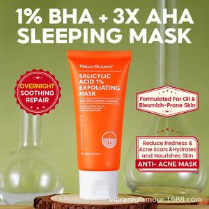 Vibrant Glamour AHA+BHA 1% Masque <span class=keywords><strong>pour</strong></span> le visage <span class=keywords><strong>et</strong></span> le nez, élimination de l'acné, nettoyage doux, exfoliant <span class=keywords><strong>pour</strong></span> peaux grasses <span class=keywords><strong>et</strong></span> sujettes à l'acné, acide salicylique - Product Image 4