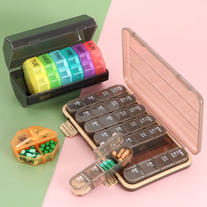 SUNSHING Large 21 Grid 3 Compartment Monthly Pill Organizer 4 Times Daily Weekly Plastic Pill Box for Medicine & Supplements - Product Image 2