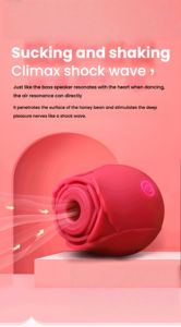 เครื่องนวดกระตุ้นจุดซ่อนเร้นรูปดอกกุหลาบ ดีไซน์ใหม่ แบบพกพา กันน้ำ พร้อมฟังก์ชั่นเลียนแบบการเลีย - Product Image 3