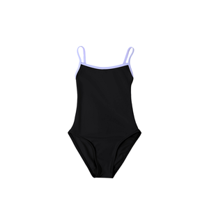 Justaucorps de danse pour femme à bretelles fines et bordures contrastées, dos croisé, en Spandex respirant, idéal pour l'entraînement - Product Image 3