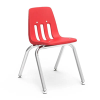 Chaise d'écolier ergonomique empilable en plastique colorée de haute qualité avec pieds en métal pour salle de classe