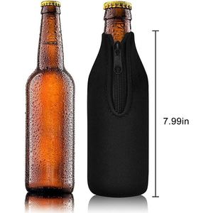 Funda Aislante Personalizable de Neopreno para Vasos de Cerveza y Champán, Estilo Buceo, con Cierre de Cremallera y Logotipo Imprimible - Product Image 5