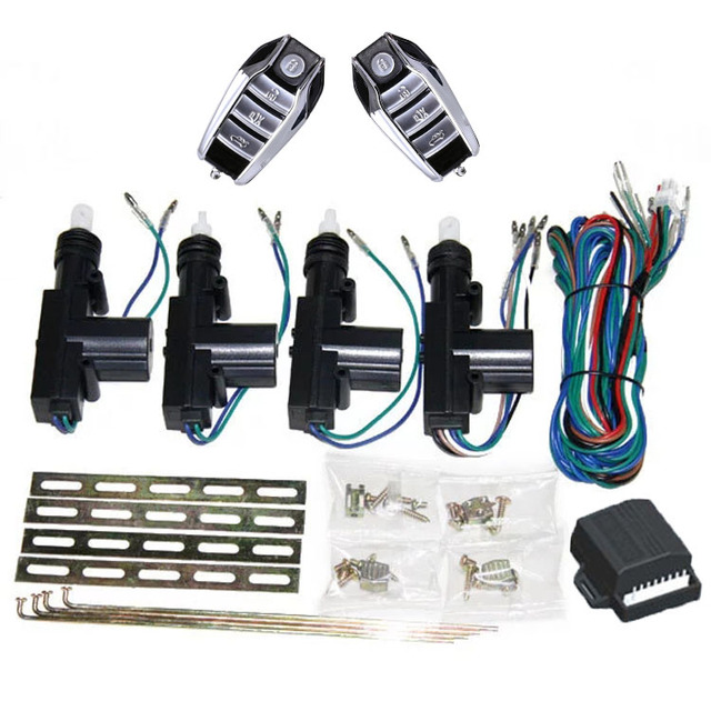Universal Keyless Entry Central Locking System Remote Control Door Lock 2 Remotes 4 Actuators Window Anti-Theft Alarm Civic ABS