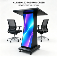 Écran de podium LED incurvé, pupitre numérique, haute luminosité, 8K HDR10, panneau LED incurvé, conférence, exposition, hall d'hôtel, salle d'école
