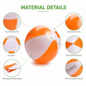 Pelota de Playa Inflable Ecológica de 12, 16 y 24 Pulgadas con Logotipo Personalizado, Pelota Promocional para Fiestas de Verano y Eventos de Playa - Product Image 4