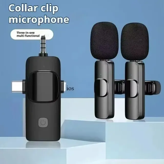 Wireless Lavalier Microphone 2.4G Audio Video Recording Noise Cancelling for Ios/Android/Xiaomi/Phones Live Game Mic