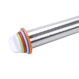 Stainless Steel Adjustable <strong>Rolling</strong> <strong>Pin</strong> Thickness Ring Non Stick <strong>Rolling</strong> <strong>Pin</strong> Dough Mat Home Kitchen Baking <strong>Pin</strong> - Product Image 1