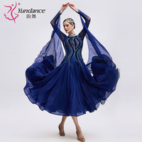 B-24143-2 nouvelle couleur Offre Spéciale robe de danse de salon Standard international haute qualité marine en mousseline de soie longue robe de danse de salon