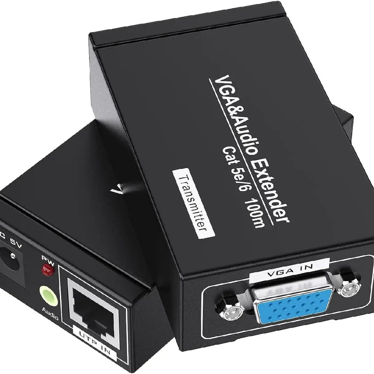 Vga Cat5e Cat6 Extender 300ft Video-Repeater Via Ethernetkabel, Tot 100M, Afzender + Ontvanger
