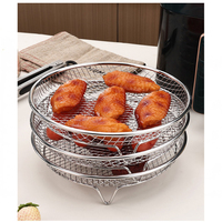 DaS Ventes directes d'usine Panier pour friteuse à air en acier inoxydable Accessoires pour friteuse à air Panier multifonctionnel en maille pour barbecue