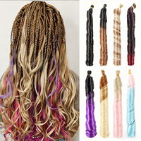 Vente en gros 22 pouces 150g Affichage Cheveux synthétiques haute température Fibre résistante à la chaleur French Curl Body Wave Crochet Tresses