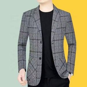 Nouvelle veste de <span class=keywords><strong>costume</strong></span> décontractée pour <span class=keywords><strong>homme</strong></span>, automne et hiver, <span class=keywords><strong>costume</strong></span> à carreaux de haute qualité pour hommes d'âge <span class=keywords><strong>moyen</strong></span>, printemps et automne - Product Image 2