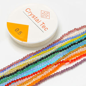 Perles de verre toupie à facettes pour la fabrication de bijoux perles de cristal 2MM pour bracelet breloques bricolage artisanat accessoires 5 brins/lot - Product Image 1