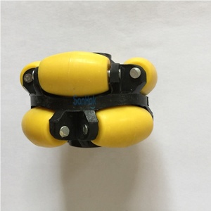 Preço de Fábrica Roda <span class=keywords><strong>Omni</strong></span> de Borracha Amarela de 50KG de Carga Morta Estável de 70mm para Robô de Transporte - Product Image 2