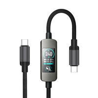 Neuheiten 240W USB-C-Kabel Hochgeschwindigkeits-Ladekabel Typ C zu Typ C Datenkabel mit TFT-Farbdisplay