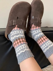 Calcetines <span class=keywords><strong>de</strong></span> Punto Modernos con Diseño Fair Isle, <span class=keywords><strong>de</strong></span> Lana y Algodón, Estilo Coreano <span class=keywords><strong>de</strong></span> Invierno, Patrón Geométrico, Combinación <span class=keywords><strong>de</strong></span> Colores Juveniles, Medias <span class=keywords><strong>de</strong></span> Terciopelo <span class=keywords><strong>de</strong></span> Longitud Media, 3 Pares - Product Image 6