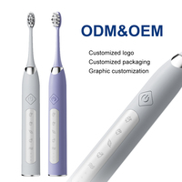 Cepillo de Dientes Eléctrico Portátil de Viaje, 5 Modos, Recargable, con Cabezales de Repuesto, Cepillo de Dientes Sónico para Adultos