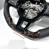 Volant sport personnalisable neuf en fibre de carbone rouge forgée, cuir perforé avec LED, pour Renault Clio 3 4 5