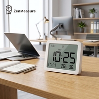 Pemantau Suhu dan Kelembapan Gudang Rumah Kaca ZenMeasure dengan Kontrol Aplikasi dan Layar LCD Sensor Digital Jam