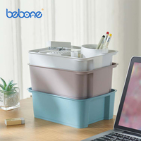 Boîte de rangement pliable pour bureau et panier de rangement, en plastique durable, design carré, blanc, 23,6x17,6x8,5CM, pour l'organisation de la maison