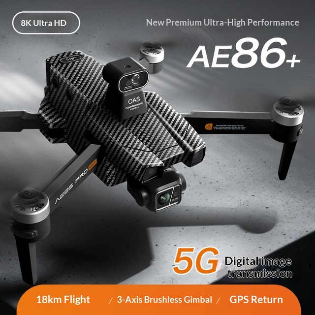 AE86+ Digital Image 2km Touch Screen Obstacle Avoidance 4K UHD Professional Aerial Drone Auto Return GPS RC Aircraft