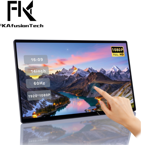 Touched Portable Monitor 14Inch 1920*1080 Full HD with Type-C USB for Expand PC Laptop Extender Screen