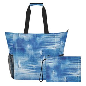 Custom <b>Large</b> <b>Beach</b> Tote <b>Bag</b> Waterproof with Inner Pockets and Mesh Side Pockets - Product Image 6