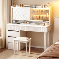Coiffeuse en bois massif avec tiroirs, meuble de rangement moderne et simple pour chambre à coucher, coiffeuse multifonctionnelle pour chambre principale