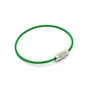 Porte-clés en fil d'acier inoxydable coloré YIWANG porte-clés enduit de caoutchouc - Product Image 1