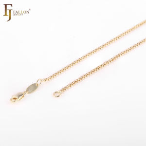 <span class=keywords><strong>Cadena</strong></span> de Eslabones Finos Estilo Veneciano de 1.35mm FJ Fallon, Chapada en <span class=keywords><strong>Oro</strong></span> de 14K sobre una Base de Latón - Product Image 5