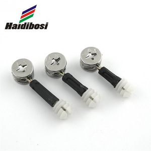 Conector Tres en Uno Hardibosi, Niquelado, de Hierro y Plástico, Herraje para Muebles, Rueda Excéntrica, Fijación para Armarios y Gabinetes - Product Image 1