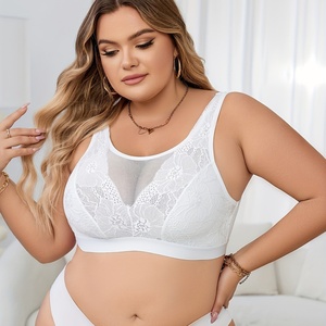 Soutien-Gorge TJ Sexy Grande <span class=keywords><strong>Taille</strong></span> Entièrement en Dentelle et Mesh Bonnets Profonds Bretelles Non Amovibles - Product Image 6