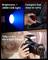 Flash Speedlite para Cámara SmallRig RS20 Mini, para Canon y Sony, GN12, Batería de 2000mAh, OLED, 8 Niveles, 500 Destellos de Potencia Máxima/1.8s