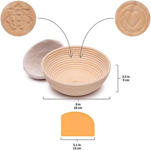 Panier de Fermentation <span class=keywords><strong>en</strong></span> Rotin d'Indonésie pour Pain Artisanal, Panier Rond pour Levée de Pâte à Pain - Product Image 2