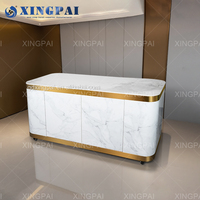 XINGPAI Hôtel Banquet Traiteur Restaurant En Acier Inoxydable Personnalisé Table De Buffet Mobile Avec Plateau En Marbre