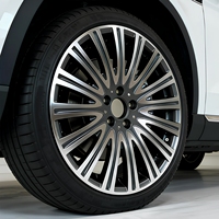 Jantes en alliage d'aluminium forgé 18/19 pouces ET 43/36 mm de largeur, finition gris canon usiné, moyeu de roue universel pour voiture