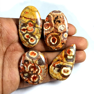 Pendentif en pierre précieuse naturelle de jaspe œil-de-perdrix en cabochon, pierres de créateur pour bijoux, collier en pierres lâches polies à la main - Product Image 1