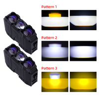 Projecteur triple laser bi-LED 12V IP68 à faisceau haut et bas 220W, 3 lentilles, projecteurs de calandre avant de voiture