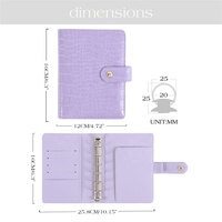 Hongbo Best Seller Croco A7 Carpeta de 6 anillas Carpeta de cuero PU para hojas sueltas Patrón de hoja de organización de documentos