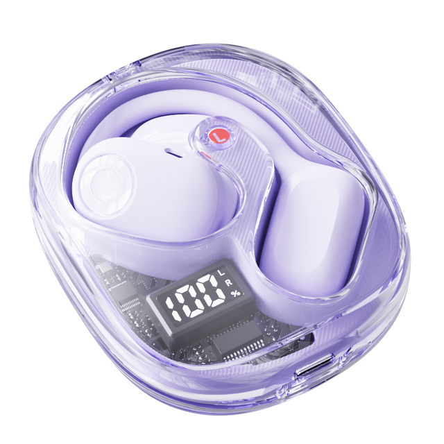 Open Ear Headphones Wireless for 5.3 OWS Hanging Earbuds with Earhooks Mic LED Indicator IPX5 Waterproof Type-C Charging