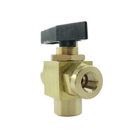 High Pressure 2500 psi 1/8 NPT Female Thread Panel Mount Instrument 3 Way Brass Ball Valve Manual High Temperature OEM